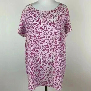 Lane Bryant top size 18 purple white animal print